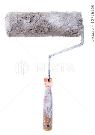 Used and dirty roll Paint brush isolated Used and dirty roll Paint brush isolated 10726956