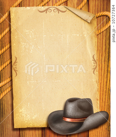 Cowboy Old paper background with hat for text Cowboy Old paper background with hat for text 10727364