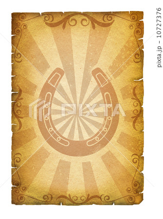 Old paper texture with horseshoes for design.Cowboy poster Old paper texture with horseshoes for design.Cowboy poster 10727376