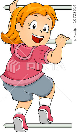 Little Girl Climbing on Climbing Bars Little Girl Climbing on Climbing Bars 10728614