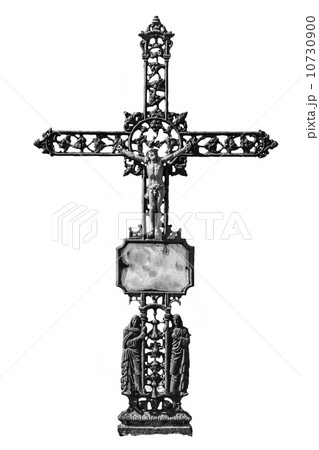 Jesus Christ on a wrought iron cross 10730900