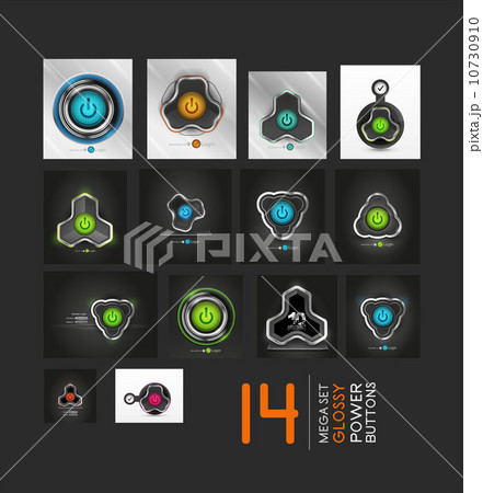 Mega collection of power buttons - vector icons Mega collection of power buttons - vector icons 10730910