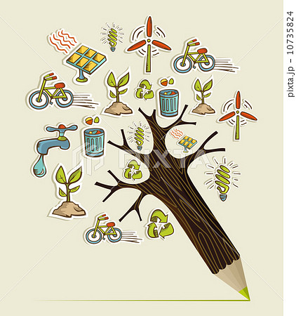 Green concept pencil tree Green concept pencil tree 10735824