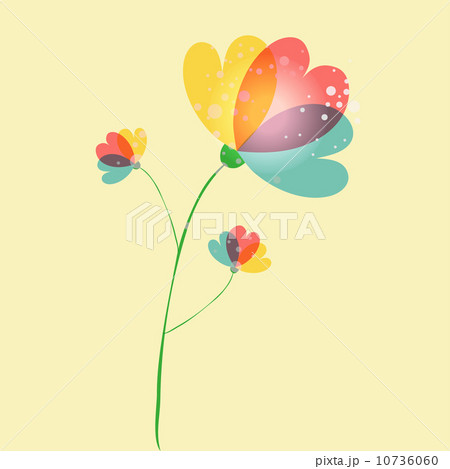 Single multicolored transparent flower 10736060
