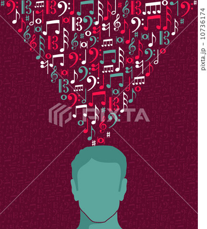 Music notes human man head illustration 10736174