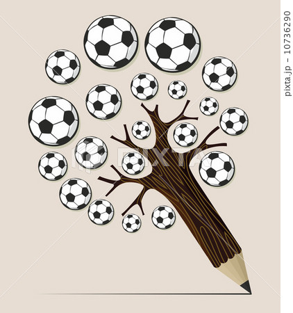 Soccer ball pencil tree concept Soccer ball pencil tree concept 10736290