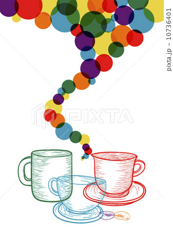 Colorful coffee set concept 10736401