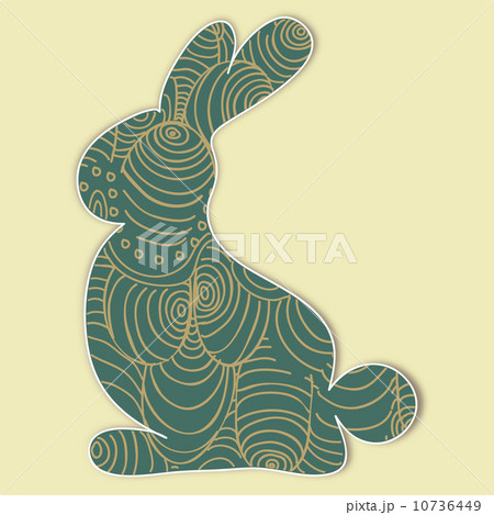 Decorated Easter bunny silhouette Decorated Easter bunny silhouette 10736449