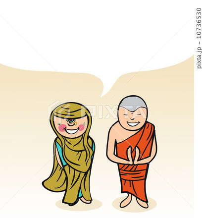 Indian cartoon couple bubble dialogue 10736530