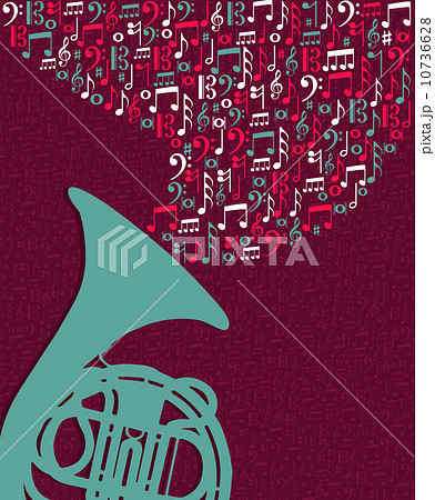 Music notes splash Tuba illustration 10736628