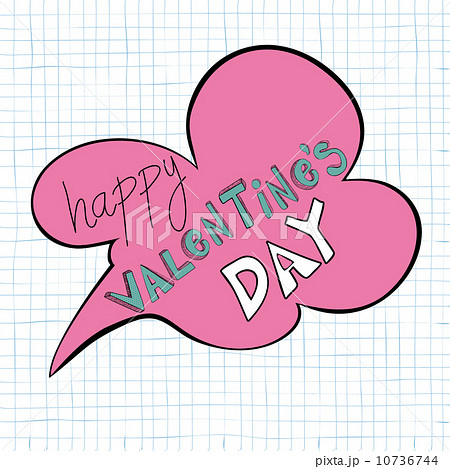 Happy Valentines day speech bubble 10736744