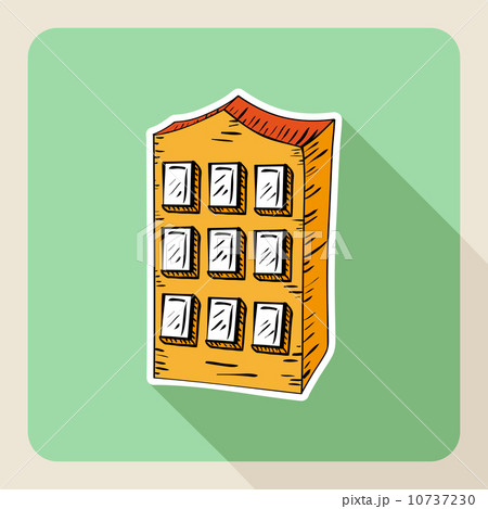 Hand drawn real estate residence house. 10737230