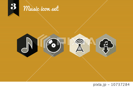 Music flat icons set. Music flat icons set. 10737284