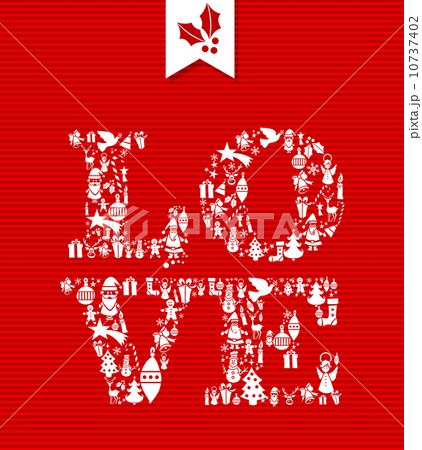 Merry Christmas love concept icons illustration. 10737402