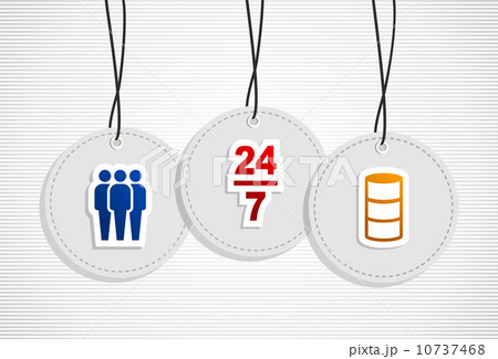 Hanging online support badges. 10737468