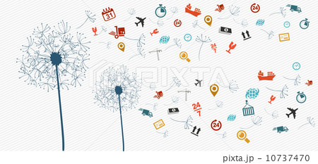 Shipping logistics icons abstract dandelion illustration. 10737470