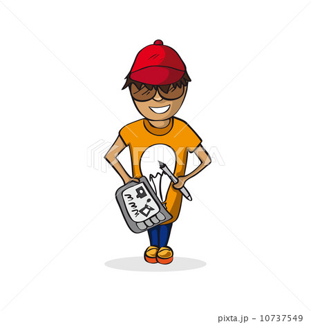 Profession graphic designer man cartoon figure. 10737549