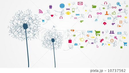 Colorful social network flower. 10737562