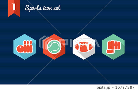 Sports flat icons set. 10737587