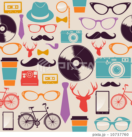 Colorful vintage hipsters icons. Colorful vintage hipsters icons. 10737760