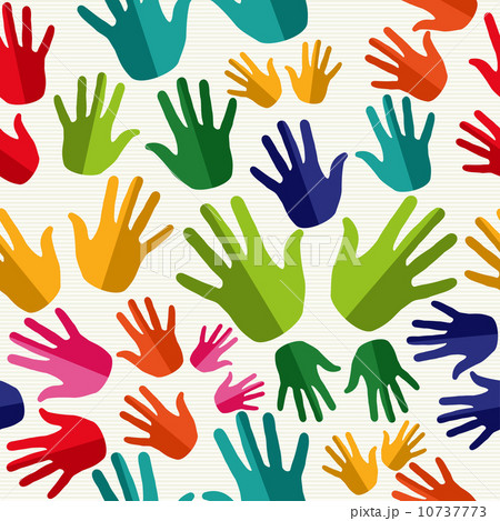 Diversity human hands seamless pattern. 10737773