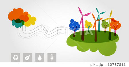 Green world renewable resources colorful trees. 10737811