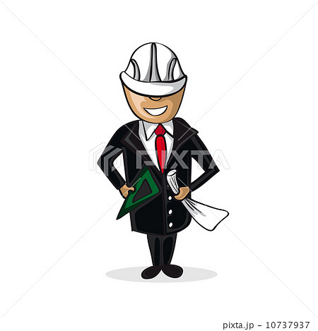 Professional architect man cartoon figure. Professional architect man cartoon figure. 10737937