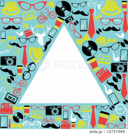 Vintage hipsters icons triangle. 10737989