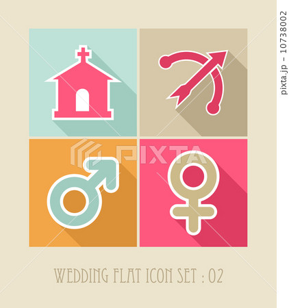 Wedding flat icon set. 10738002