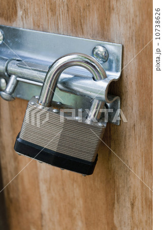 Padlock on door 10738626