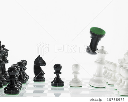 Black and white chess teams with taken rook Black and white chess teams with taken rook 10738975