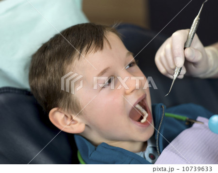 Dentist and patient in dental surgery 10739633