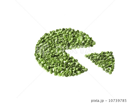 Studio shot of Pie Chart of Pea Seeds on white background Studio shot of Pie Chart of Pea Seeds on white background 10739785
