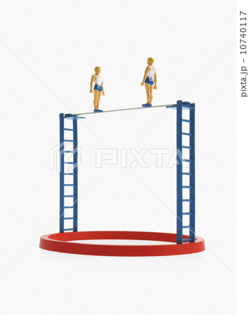 Studio shot of figurines on ladders Studio shot of figurines on ladders 10740117
