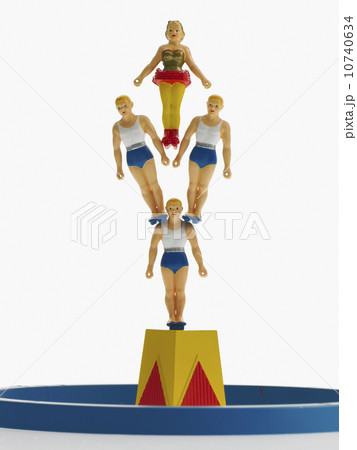 Studio shot of figurines of acrobats 10740634