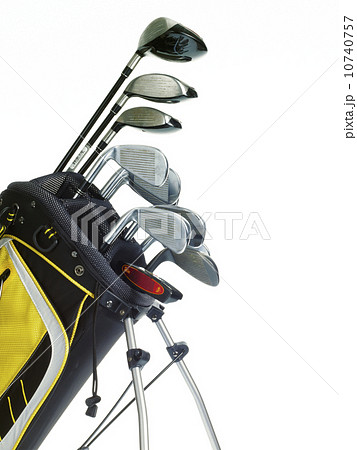 Golf bag with clubs on white background Golf bag with clubs on white background 10740757