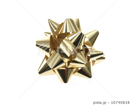 Studio shot of Gold Ribbon on white background Studio shot of Gold Ribbon on white background 10740838