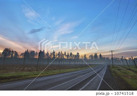 USA, Oregon, highway at sunrise 10741518