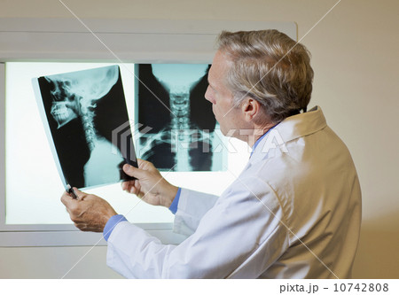 Doctor looking at x-ray Doctor looking at x-ray 10742808