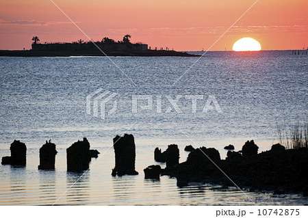 USA, South Carolina, Charleston, Castle Pinckney at sunrise 10742875