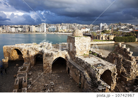 Sidon Sea Castle with city panorama 10742967