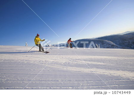 Two man on ski slope Two man on ski slope 10743449