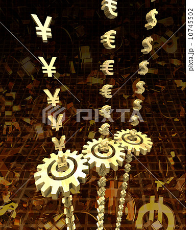 通貨と外国為替の歯車/円・ドル・ユーロ 通貨と外国為替の歯車/円・ドル・ユーロ 10745502