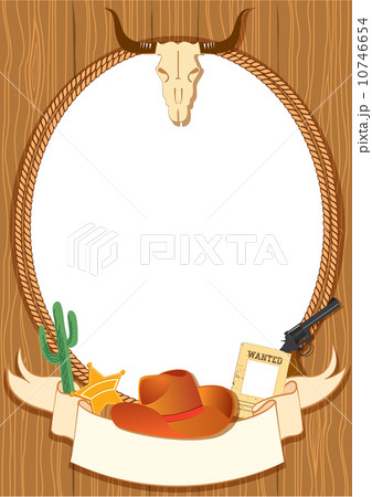 Cowboy poster background for design with vector cowboy elements 10746654