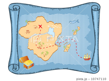 Treasure map. Vector old paper background 10747110