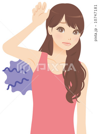 脇の臭いを気にする女性 10747181
