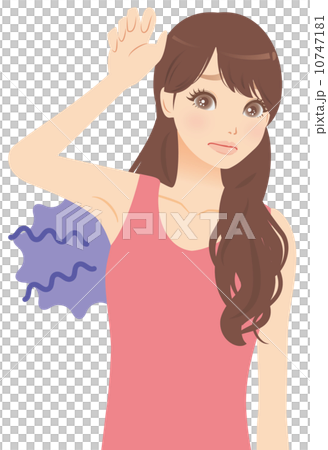 脇の臭いを気にする女性 10747181