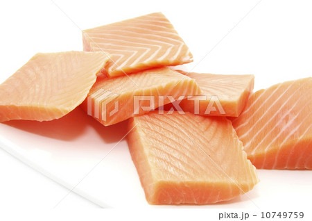 salmon dish with meat on a white background salmon dish with meat on a white background 10749759