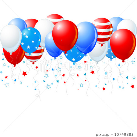 Colorful balloons of 4 of July flying up Colorful balloons of 4 of July flying up 10749883