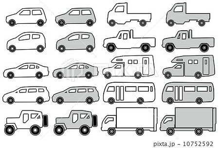 車のピクトグラム モノクロ のイラスト素材